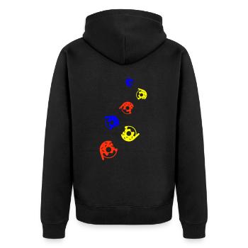 Donut Symbol - Unisex Premium Bio Zip Hoodie - Schwarz - Hinten - Nico (187cm)