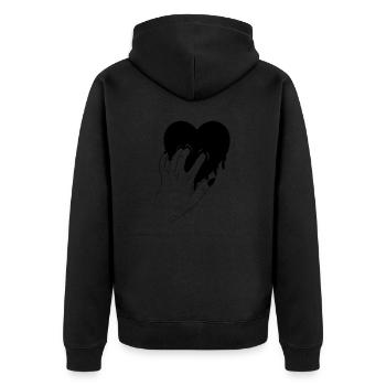 Heartbreak - Unisex Premium Organic Zip Hoodie - black - Back - Nico (187cm)