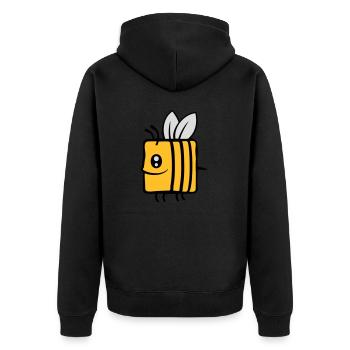 Carré petite abeille mignonne - Veste à capuche bio Premium Unisexe - noir - Dos - Nico (187cm)