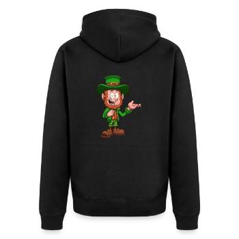 Freundlicher Kobold - Unisex Premium Bio Zip Hoodie - Schwarz - Hinten - Nico (187cm)