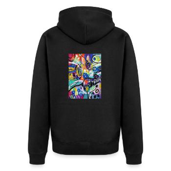 Abstract Chaos #9 peinture originale Design - Veste à capuche bio Premium Unisexe - noir - Dos - Nico (187cm)