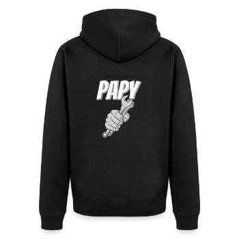 Cadeau papy bricoleur - Veste à capuche bio Premium Unisexe - noir - Dos - Nico (187cm)
