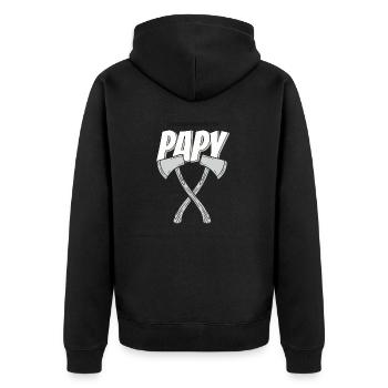 cadeau papy bucheron - Veste à capuche bio Premium Unisexe - noir - Dos - Nico (187cm)