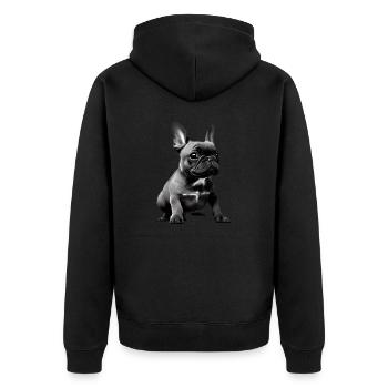 Chiens Chien bouledogue Français Chien Propriétaire - Veste à capuche bio Premium Unisexe - noir - Dos - Nico (187cm)