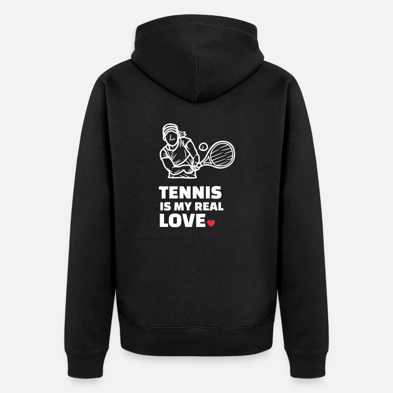 J’adore le tennis - Veste à capuche bio Premium Unisexe - noir