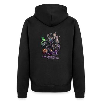 Join the Robot Revolution! - Unisex Premium Organic Zip Hoodie - black - Back - Nico (187cm)