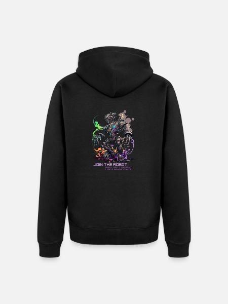Join the Robot Revolution! - Unisex Premium Organic Zip Hoodie - black