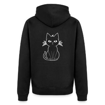 Cat Cat Kitten Cat Lady - Unisex Premium Organic Zip Hoodie - black - Back - Nico (187cm)