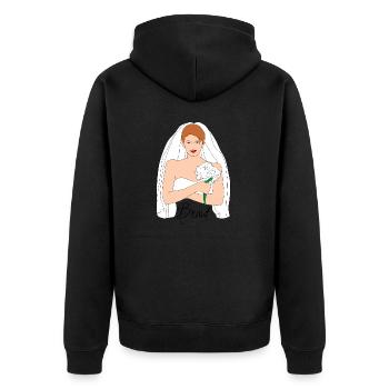 Bride Brown 1 - Unisex Premium Organic Zip Hoodie - black - Back - Nico (187cm)