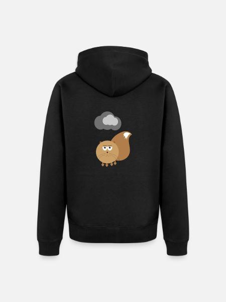 FUNNY CAT LOOKING FUNNY - Unisex Premium Organic Zip Hoodie - black