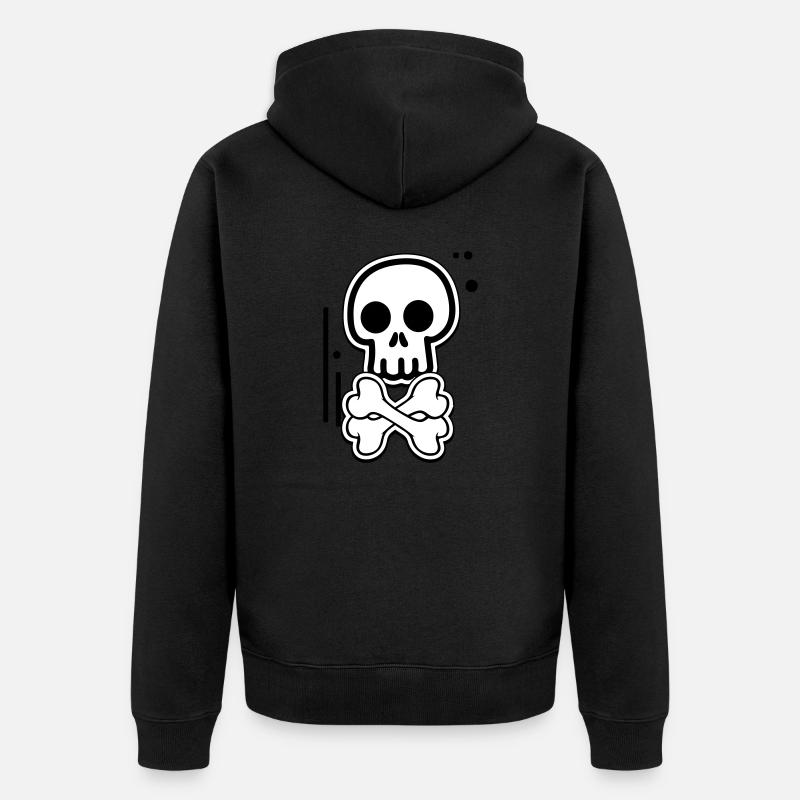 Crâne de pirate comique - Veste à capuche bio Premium Unisexe - noir
