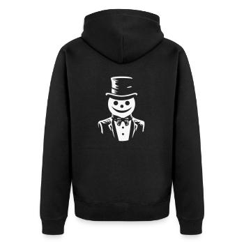 Snowman Dapper Delight - Unisex Premium Organic Zip Hoodie - black - Back - Nico (187cm)