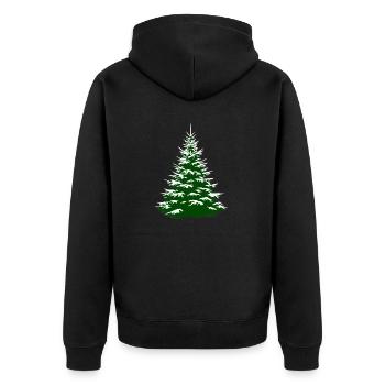 O fir tree snow covered fir spruce xmas - Unisex Premium Organic Zip Hoodie - black - Back - Nico (187cm)