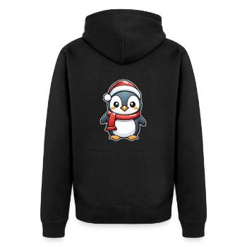 pingouin bonnet de noel - Veste à capuche bio Premium Unisexe - noir - Dos - Nico (187cm)