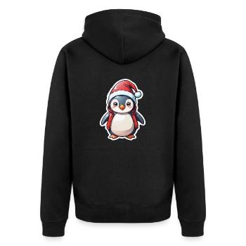pingouin bonnet de noel - Veste à capuche bio Premium Unisexe - noir - Dos - Nico (187cm)