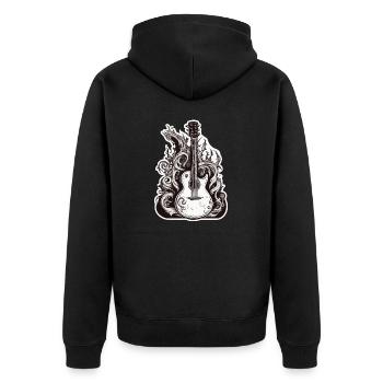 Rock n roll / Guitar / Music / Instrument - Unisex Premium Organic Zip Hoodie - black - Back - Nico (187cm)