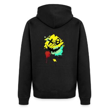 Smile Cartoon Vector Smile Funny Icon Happy Face - Unisex Premium Organic Zip Hoodie - black - Back - Nico (187cm)