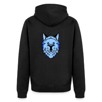 wolf - Unisex Premium Bio Zip Hoodie - Schwarz - Hinten - Nico (187cm)