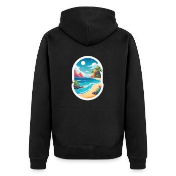 plage vacances soleil mer - Veste à capuche bio Premium Unisexe - noir - Dos - Nico (187cm)