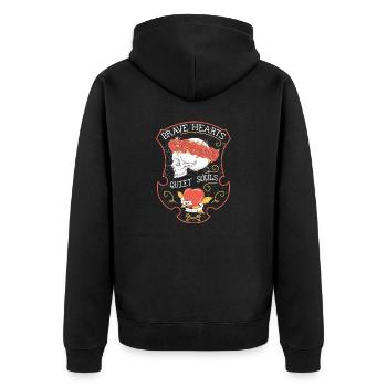 Skull T-shirt - Unisex Premium Organic Zip Hoodie - black - Back - Nico (187cm)