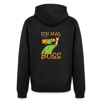 Once in a Lifetime Malboss Funny Saying Design - Unisex Premium Organic Zip Hoodie - black - Back - Nico (187cm)