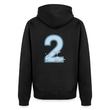 Numéro 2 - Veste à capuche bio Premium Unisexe - noir - Dos - Nico (187cm)