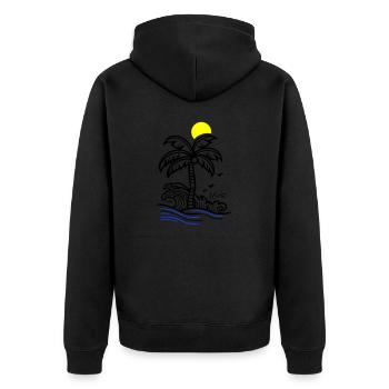 Palm Tree Holidays Plage Été - Veste à capuche bio Premium Unisexe - noir - Dos - Nico (187cm)