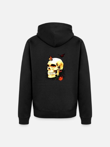 skull...perfect for halloween - Unisex Premium Bio Zip Hoodie - Schwarz