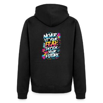 graffiti street art spray vintage quotes retro rap - Unisex Premium Organic Zip Hoodie - black - Back - Nico (187cm)