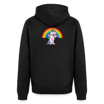 Créature mythique Fantasy Animal Rainbow Unicorn - Veste à capuche bio Premium Unisexe - noir - Dos - Nico (187cm)