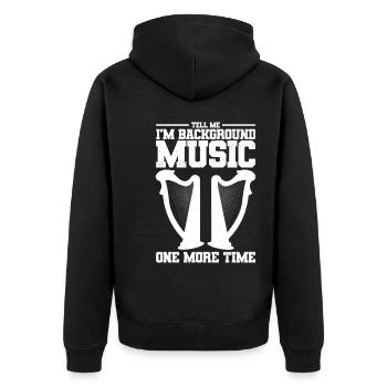 Harfe Musikinstrument - Unisex Premium Bio Zip Hoodie - Schwarz - Hinten - Nico (187cm)