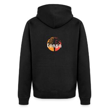 Tonga Polynesia Artistic Vacation Souvenir Palm - Unisex Premium Organic Zip Hoodie - black - Back - Nico (187cm)