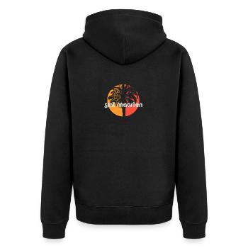 Sint Maarten Artistic Vacation Souvenir Palmier - Veste à capuche bio Premium Unisexe - noir - Dos - Nico (187cm)
