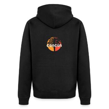 Cancun Mexique Vacances Artistiques Souvenir Palmier - Veste à capuche bio Premium Unisexe - noir - Dos - Nico (187cm)