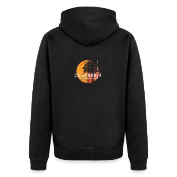 La Jolla California Cool Palm Tree Native - Unisex Premium Bio Zip Hoodie - Schwarz - Hinten - Nico (187cm)