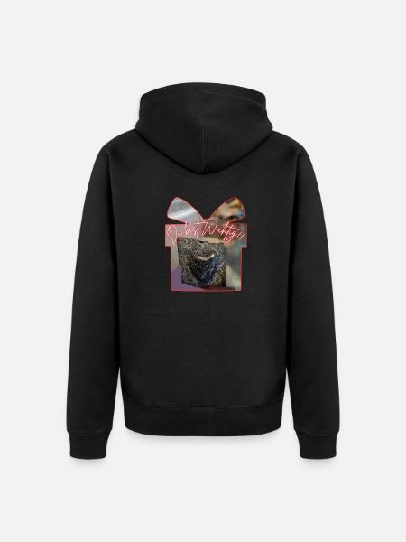 Du bist Wichtig - Unisex Premium Bio Zip Hoodie - Schwarz