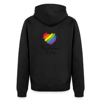 Bachelor Party - Pride Edition - Unisex Premium Bio Zip Hoodie - Schwarz - Hinten - Nico (187cm)