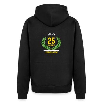 Polier Jubiläum 25 Jahre 25 jähriges Jubilaeum - Unisex Premium Bio Zip Hoodie - Schwarz - Hinten - Nico (187cm)