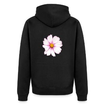 Fleur blanche - Veste à capuche bio Premium Unisexe - noir - Dos - Nico (187cm)
