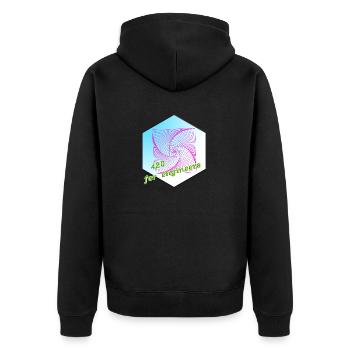 Even engineers chillax - Unisex Premium Organic Zip Hoodie - black - Back - Nico (187cm)