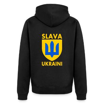 Ukraine - Veste à capuche bio Premium Unisexe - noir - Dos - Nico (187cm)