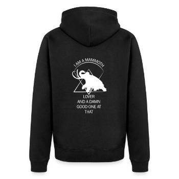Lustiges Mammut Steinzeit Eiszeit Design Urzeit - Unisex Premium Bio Zip Hoodie - Schwarz - Hinten - Nico (187cm)