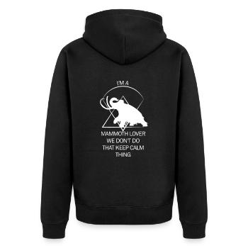 Lustiges Mammut Steinzeit Eiszeit Design Urzeit - Unisex Premium Bio Zip Hoodie - Schwarz - Hinten - Nico (187cm)
