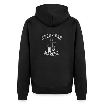 J peux pas j ai marche - Veste à capuche bio Premium Unisexe - noir - Dos - Nico (187cm)