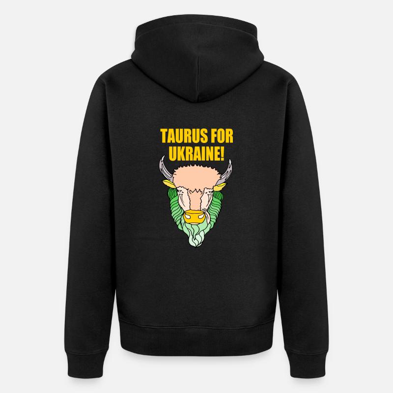 Taurus for ukraine - Unisex Premium Bio Zip Hoodie - Schwarz