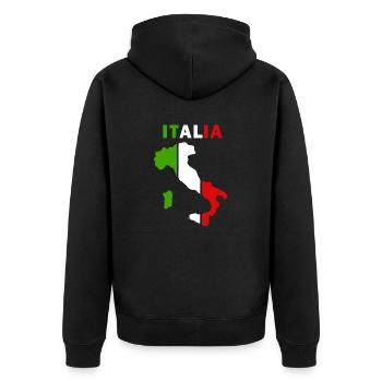 italia - Unisex Premium Bio Zip Hoodie - Schwarz - Hinten - Nico (187cm)