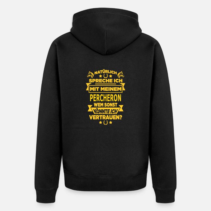 PERCHERON - Unisex Premium Bio Zip Hoodie - Schwarz