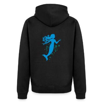 Meerjungfrau - Unisex Premium Bio Zip Hoodie - Schwarz - Hinten - Nico (187cm)