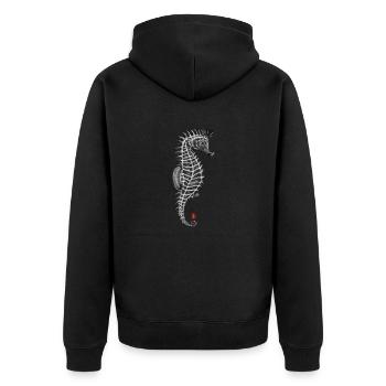 Sea horse - Unisex Premium Organic Zip Hoodie - black - Back - Nico (187cm)