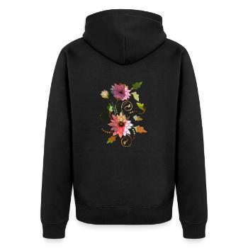 Fleurs - Veste à capuche bio Premium Unisexe - noir - Dos - Nico (187cm)